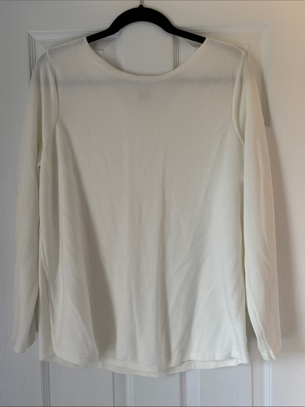 Classic Women's Crewneck Long Sleeve Sweater  - Cream